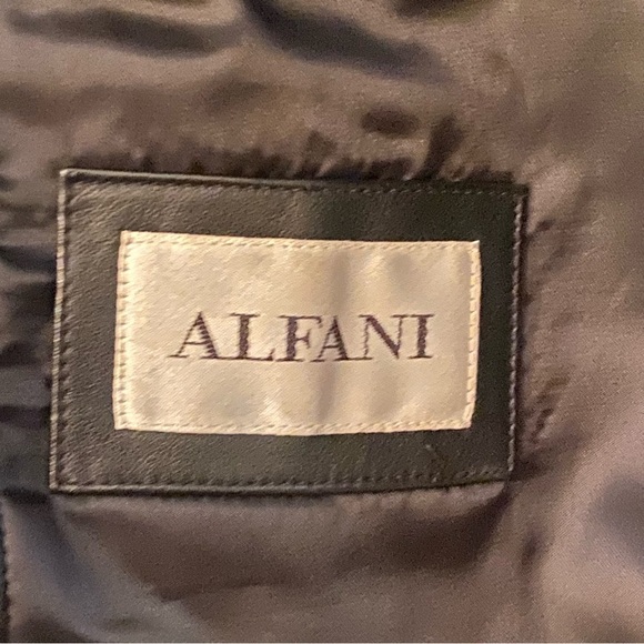 ALFANI Men Black Positano Macy’s Soft Leather Blazer Jacket Size L44 - Picture 9 of 10